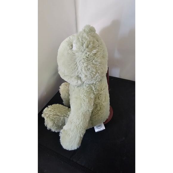 Silver One Green Frog Plush 11" Sewn Eyes Stuffed Animal 999 - Picture 2 of 5